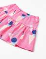 Zippy - Pink Patterned Cotton Skirt, Kids Girls