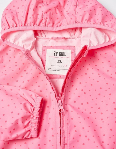 Zippy - Pink Hooded Windbreak Jacket , Kids Girls