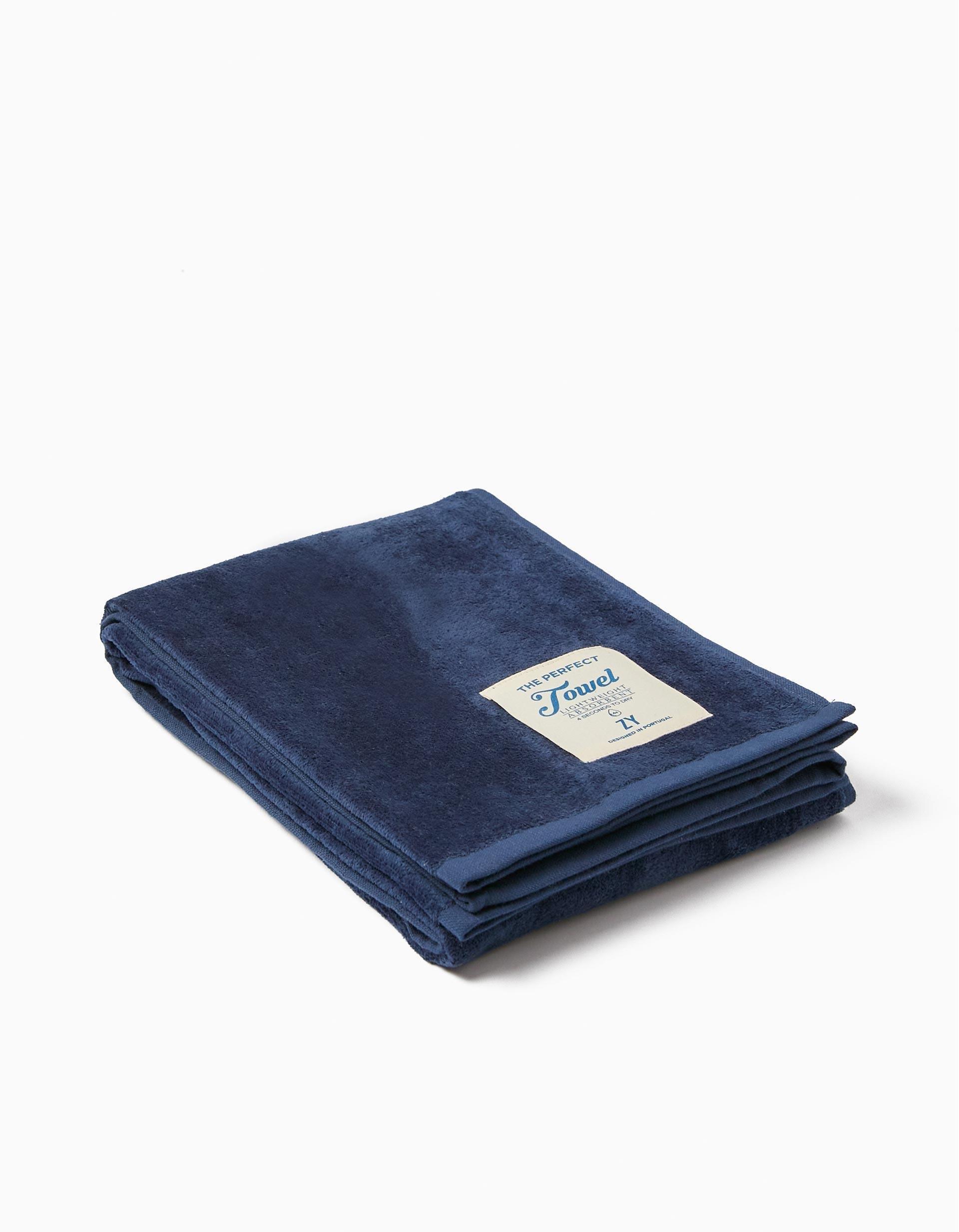 Navy Beach Towel, Kids Boys, , large image number 0