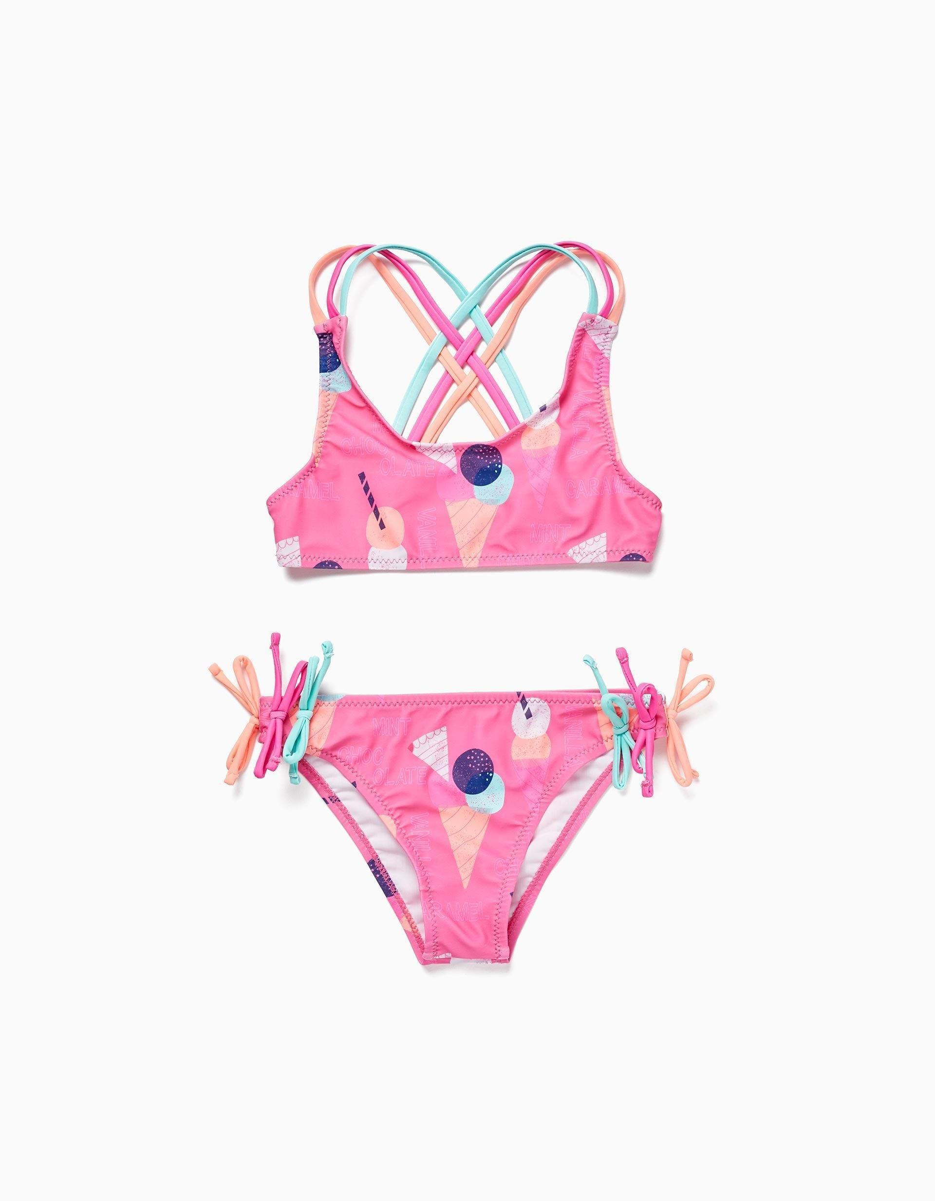 Zippy - Pink Printed Swimsuit, Kids Girls