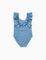 Zippy - Blue Floral Swimsuit, Kids Girl