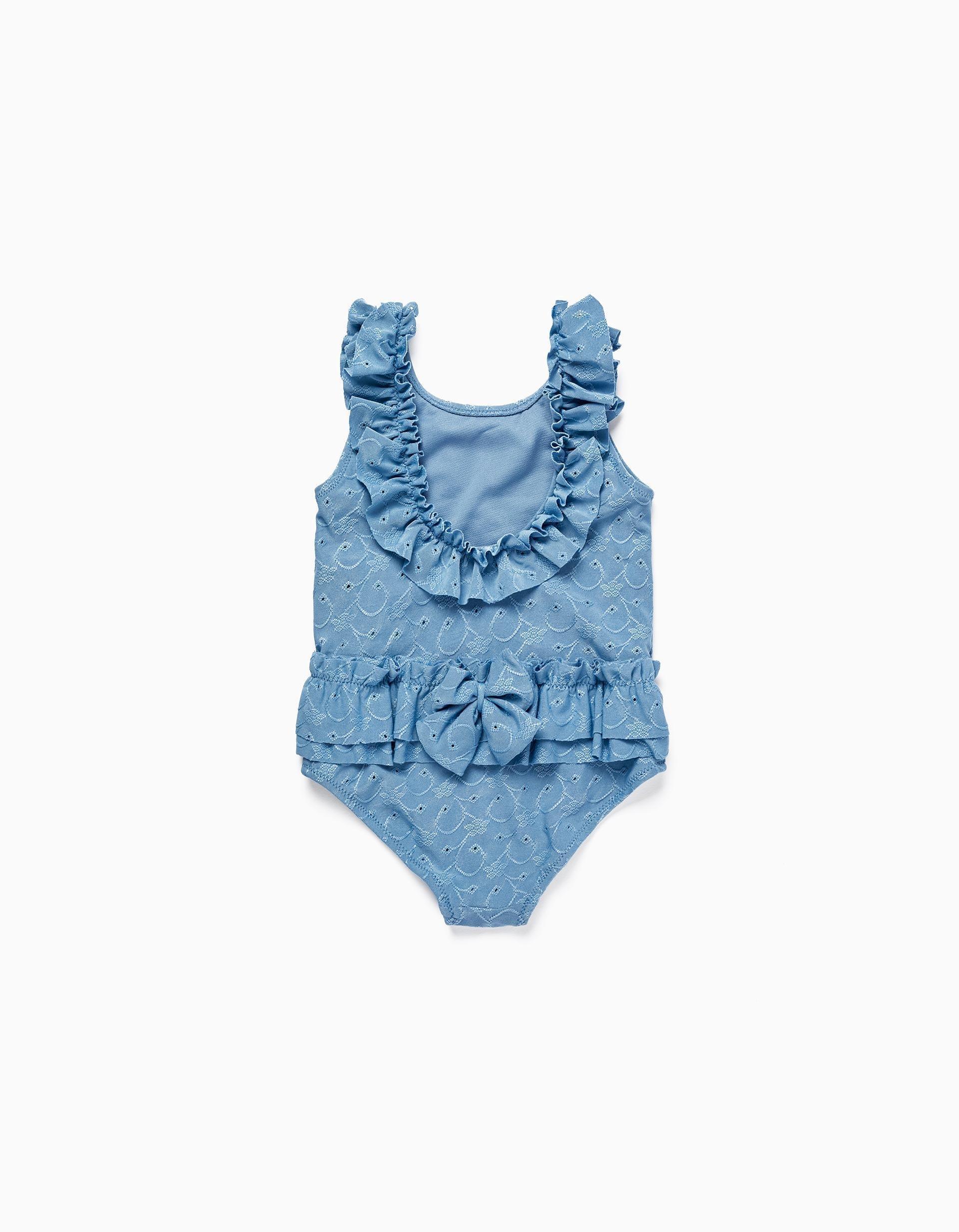 Gant - Blue Ruffled Swimsuit, Kids Girls