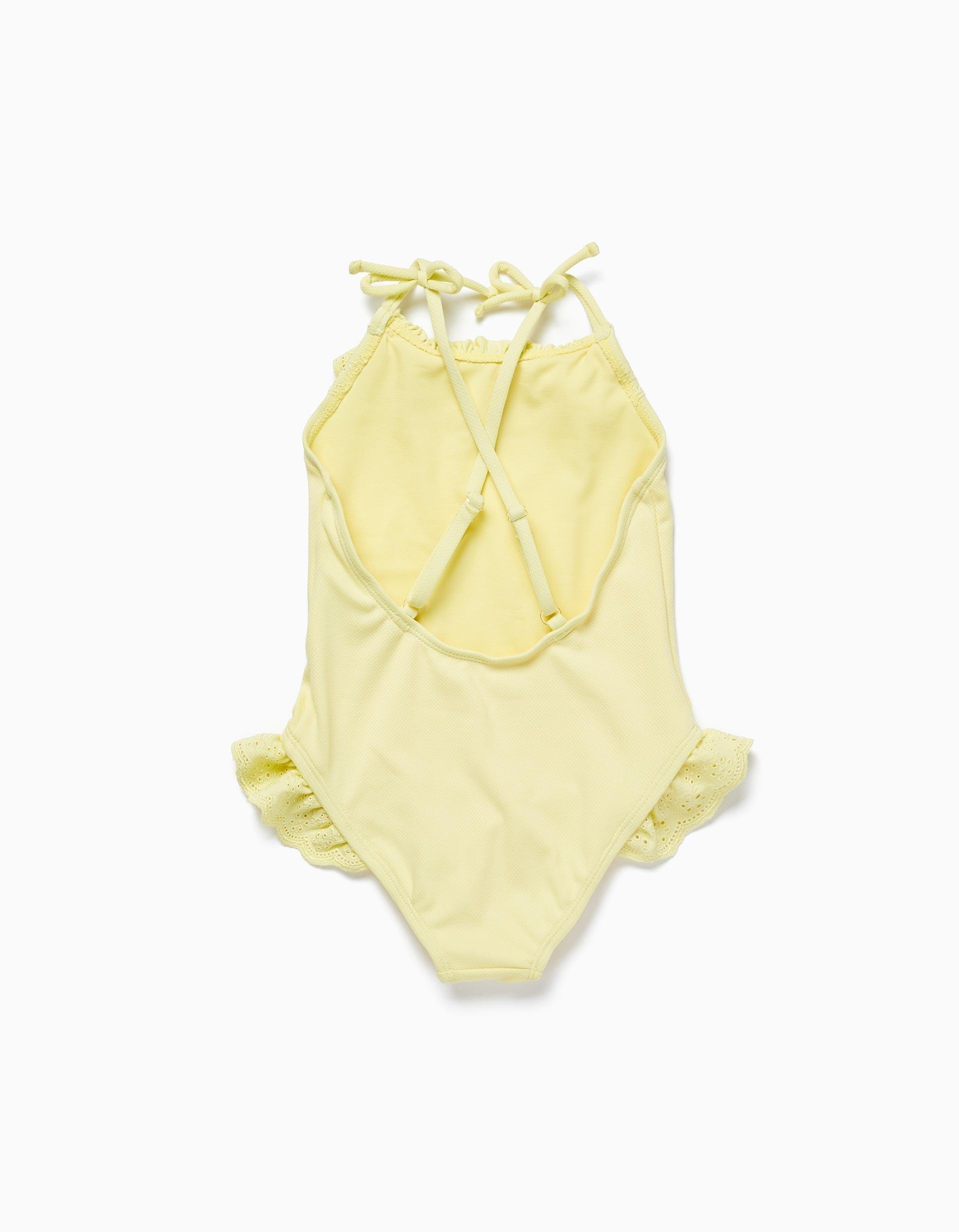 Zippy - Yellow Embroidered Swimsuit, Kids Girls