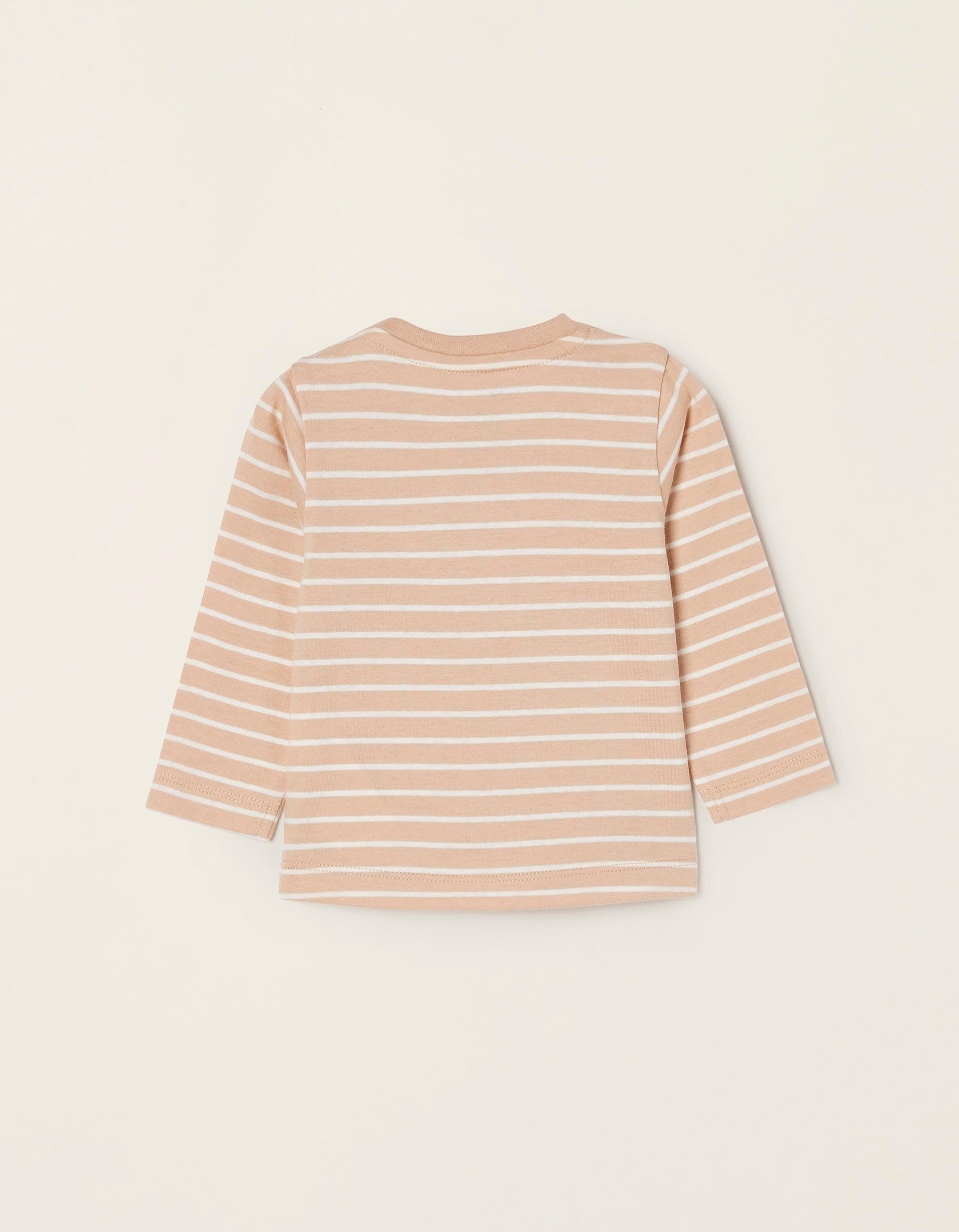 Zippy - Beige Long-Sleeve Cotton T-Shirt, Baby Boys