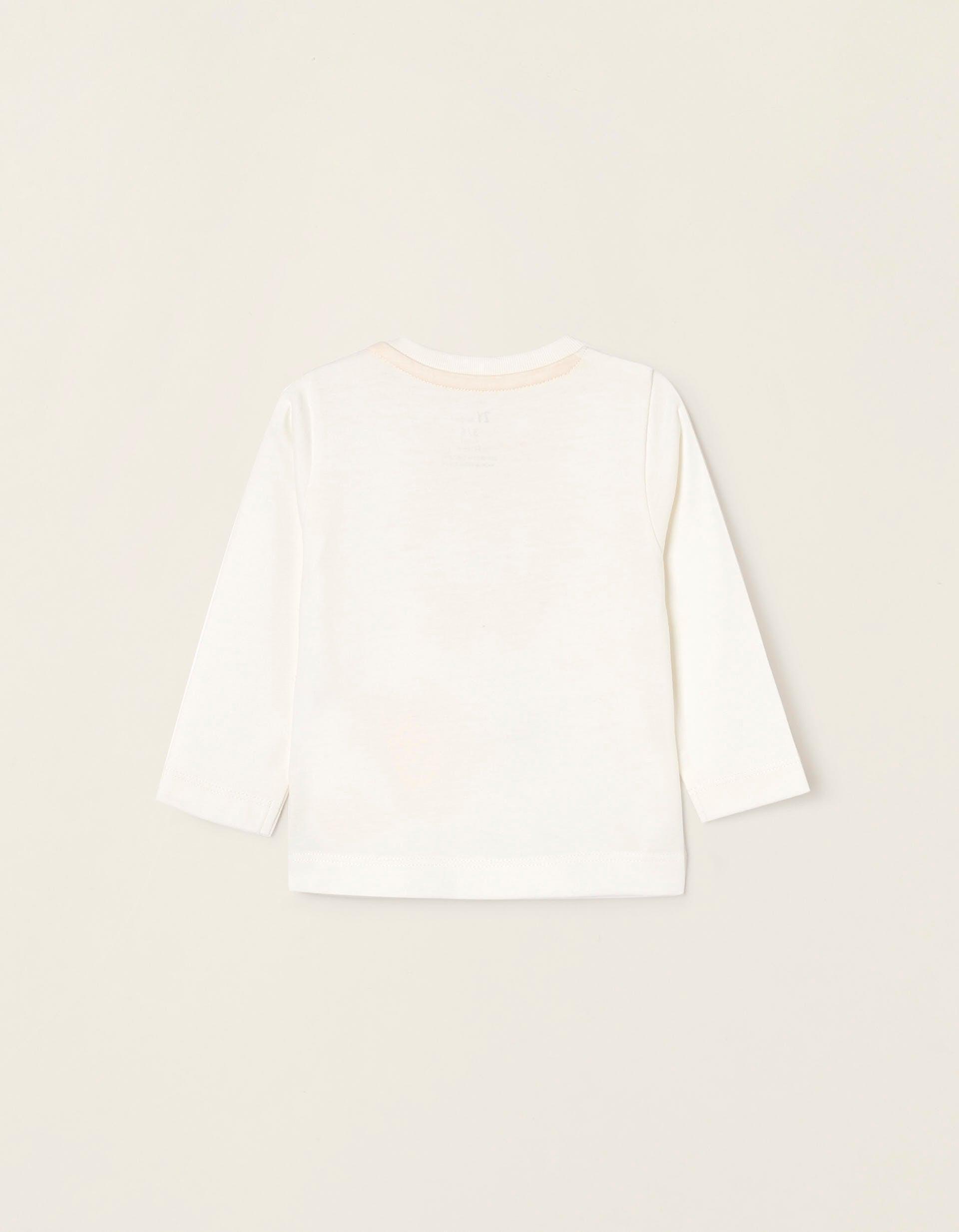Zippy - White Long-Sleeve Cotton T-Shirt, Baby Boys