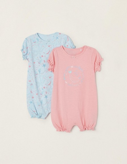 Zippy - Zippy 2-Pack Cotton Romper Pyjamas For Baby Girls Sea Animals