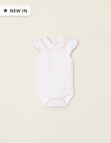 Zippy - Pink Polka-Dot Cotton Bodysuit, Baby Girls
