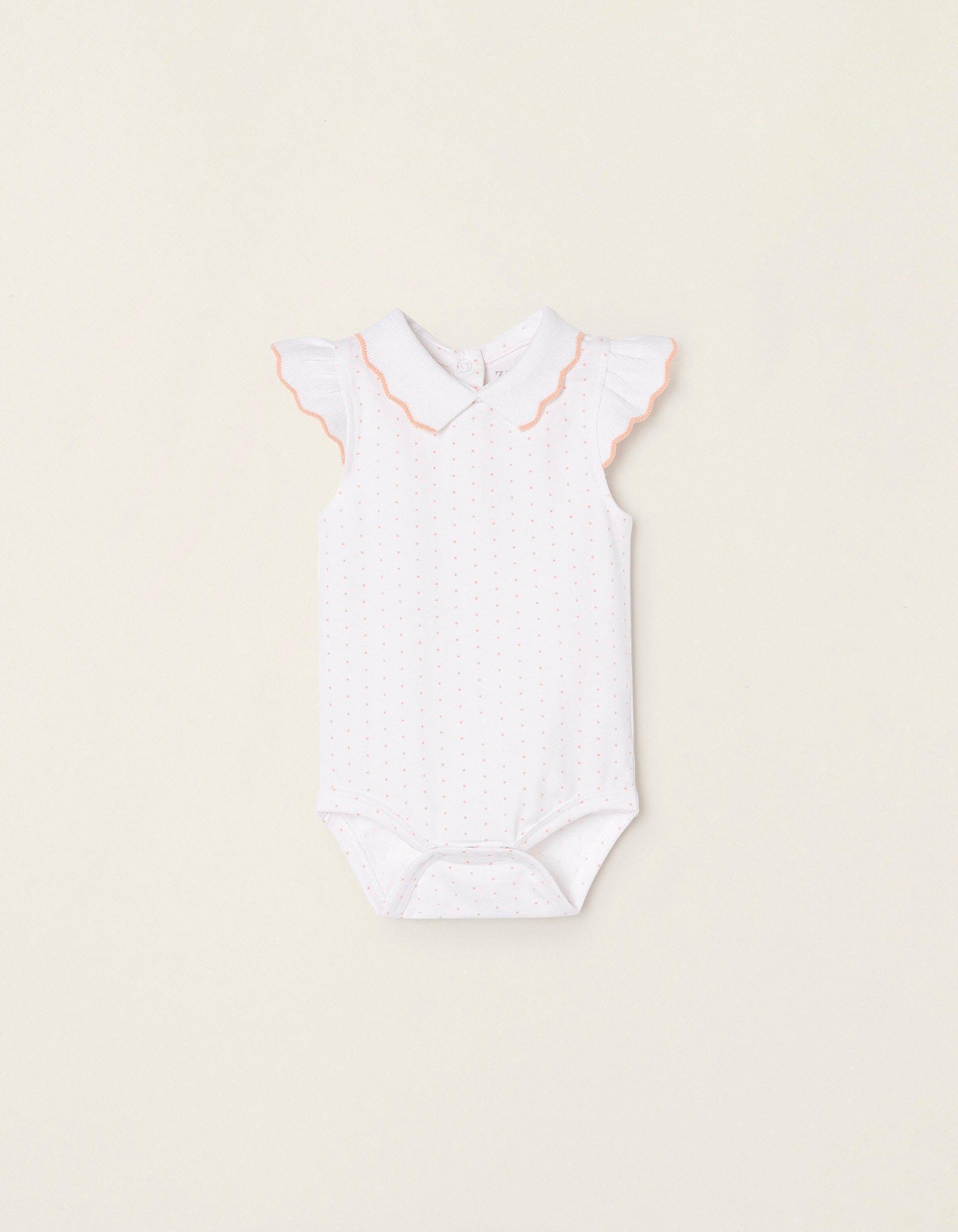 Zippy - Pink Polka-Dot Cotton Bodysuit, Baby Girls
