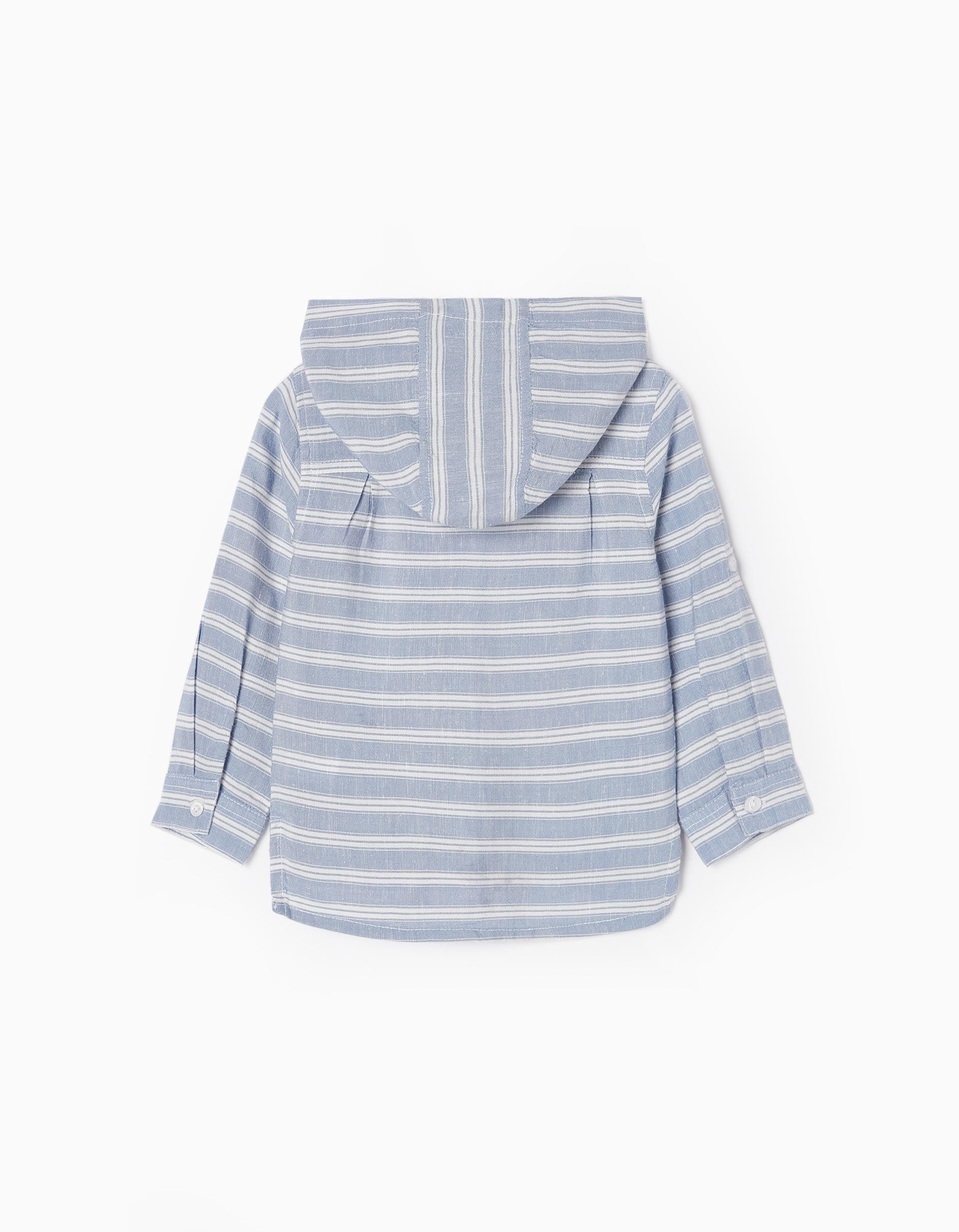 Zippy - Blue Hooded Striped Shirt, Baby Boys