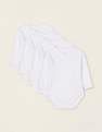 Zippy - White Wrap-Over Bodysuits - Set Of 4, Baby Unisex