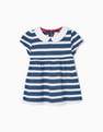 Zippy - Blue Striped Cotton T-Shirt, Baby Girls