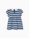 Zippy - Blue Striped Cotton T-Shirt, Baby Girls