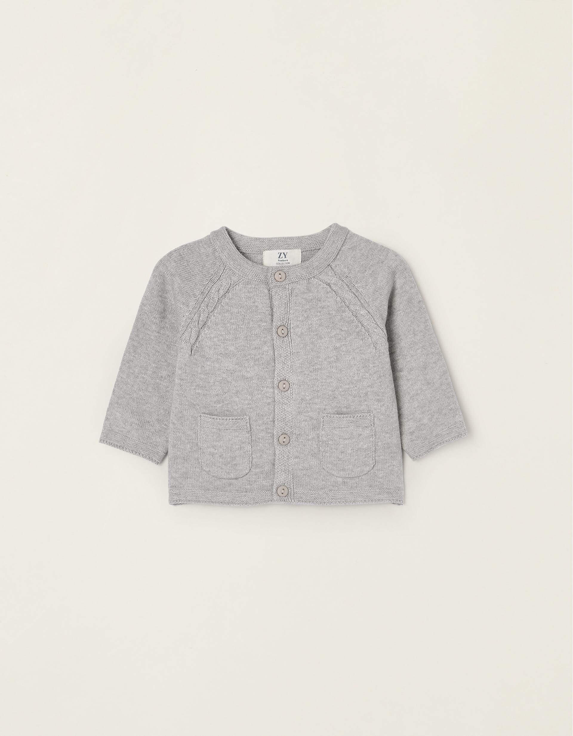 Zippy - Grey Cotton Cardigan, Baby Unisex