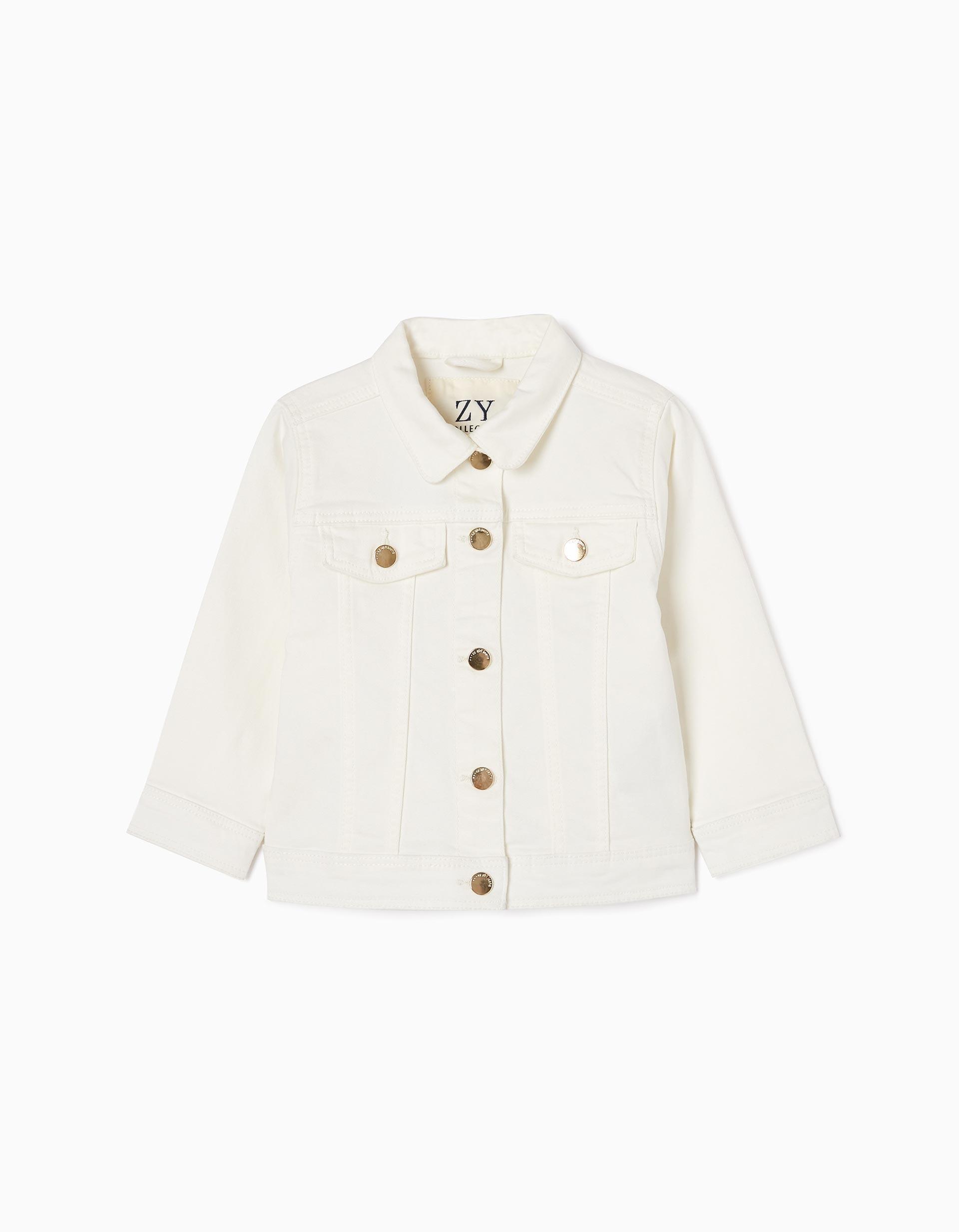 Zippy - White Cotton Denim Jacket, Baby Girls