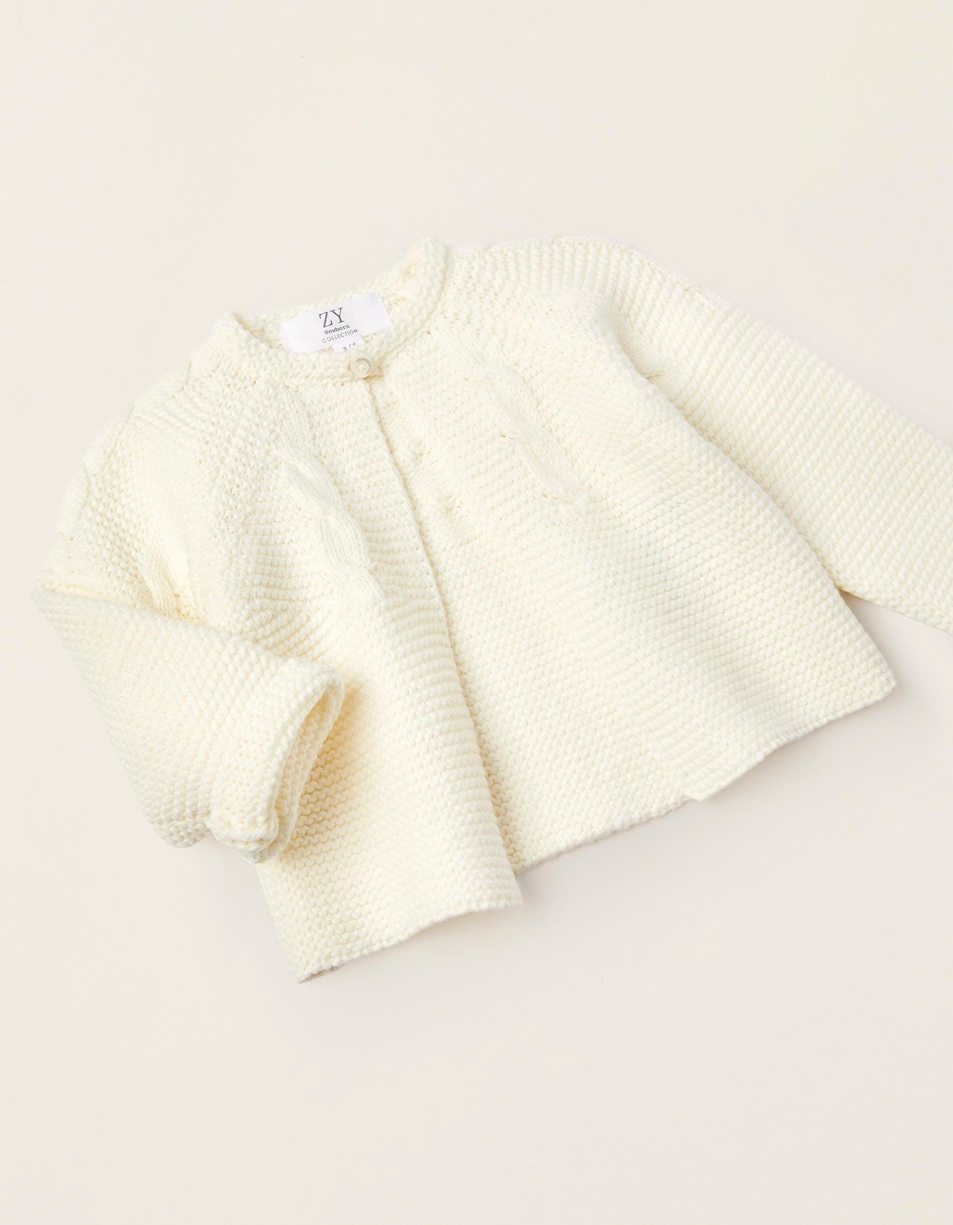 Zippy - White Knit Cardigan, Baby Girls