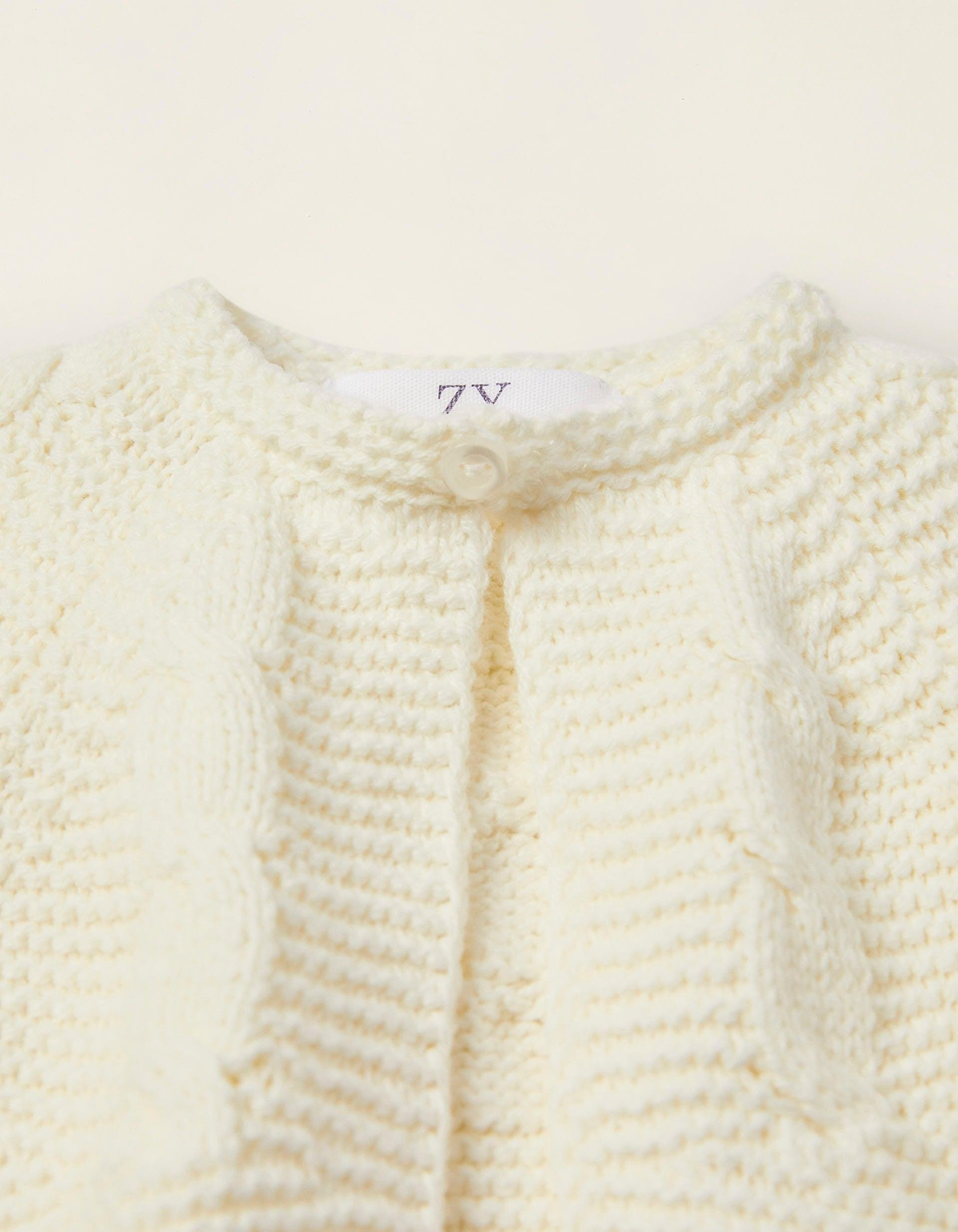 Zippy - White Knit Cardigan, Baby Girls