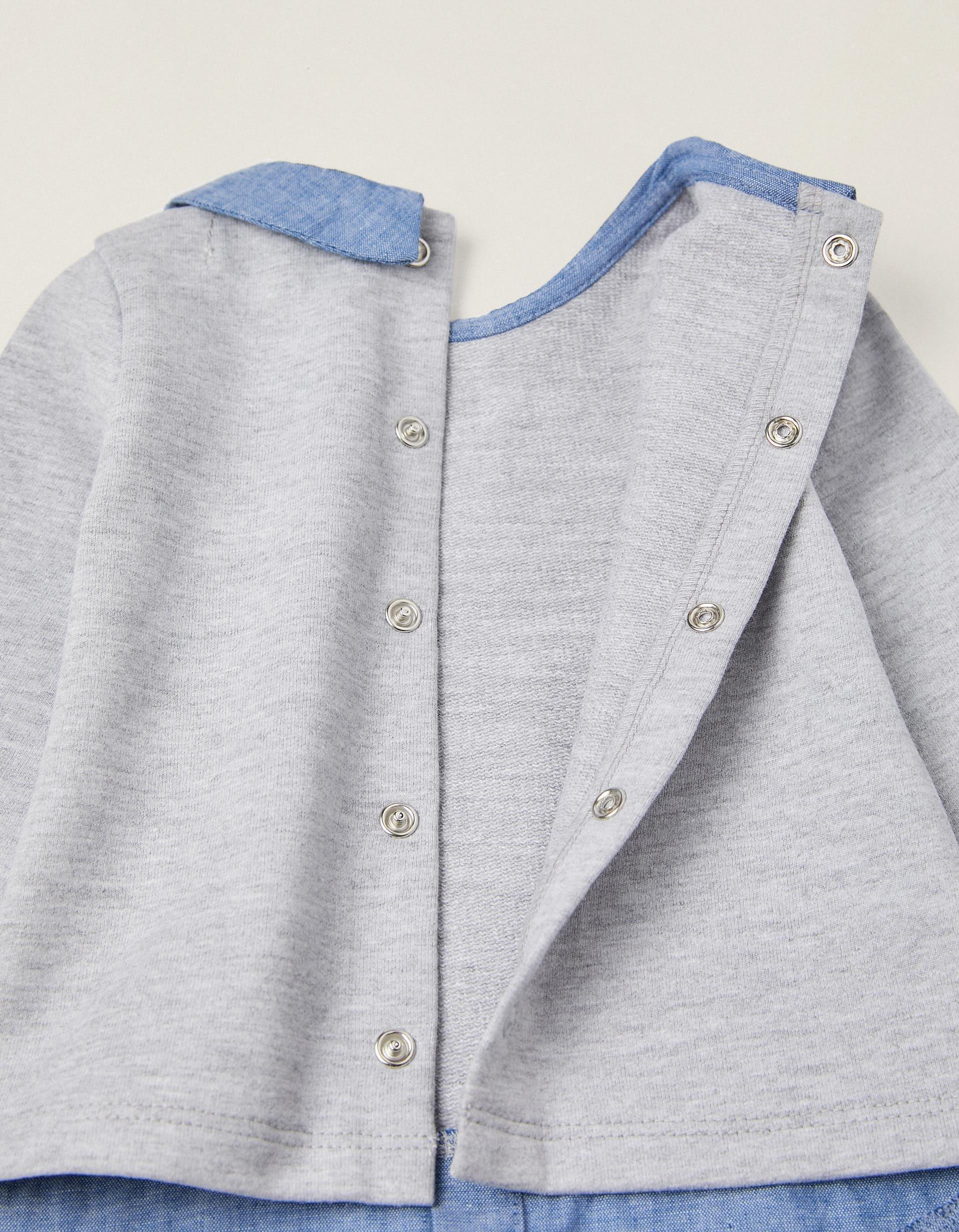 Zippy - Grey Cotton 2 In 1 Sweatshirt, Baby Unisex