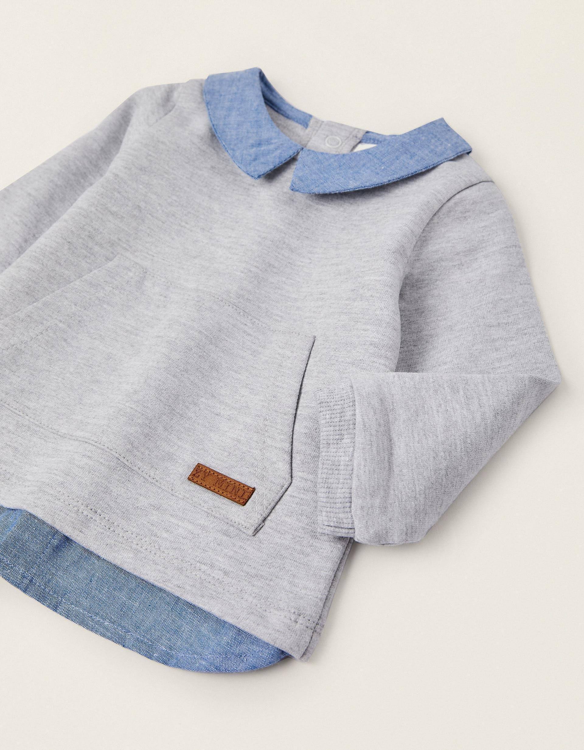 Zippy - Grey Cotton 2 In 1 Sweatshirt, Baby Unisex