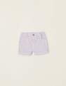 Zippy - Pink Striped Cotton Shorts, Baby Unisex