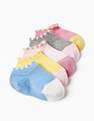 Zippy - Multicolour Scalloped Edge Socks - Set Of 5, Baby Girls