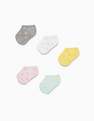 Zippy - Multicolour Floral Socks - Set Of 5, Baby Girls