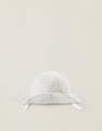Zippy - White Embroidered Hat, Baby Girls