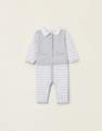 Zippy - Grey Striped Knit Sleepsuit, Baby Unisex