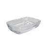 Dwell - Clear Glass Soap Dish, White