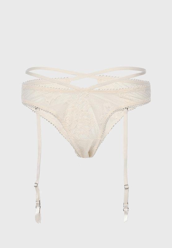 White High Leg Cheeky Garter Brief, , large image number 0