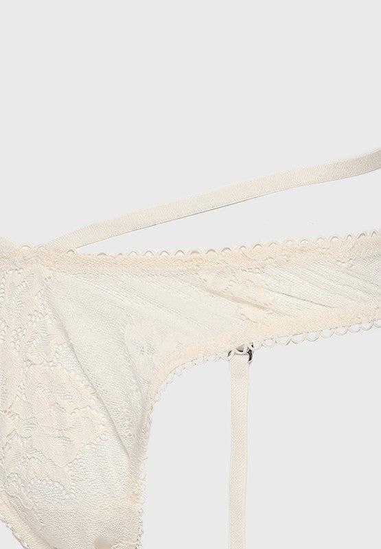 White High Leg Cheeky Garter Brief, , large image number 1