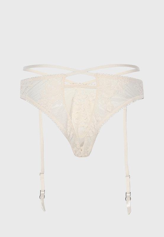 White High Leg Cheeky Garter Brief, , large image number 2