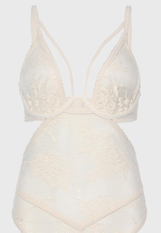 La Senza - White  Unlined Lace Bodysuit