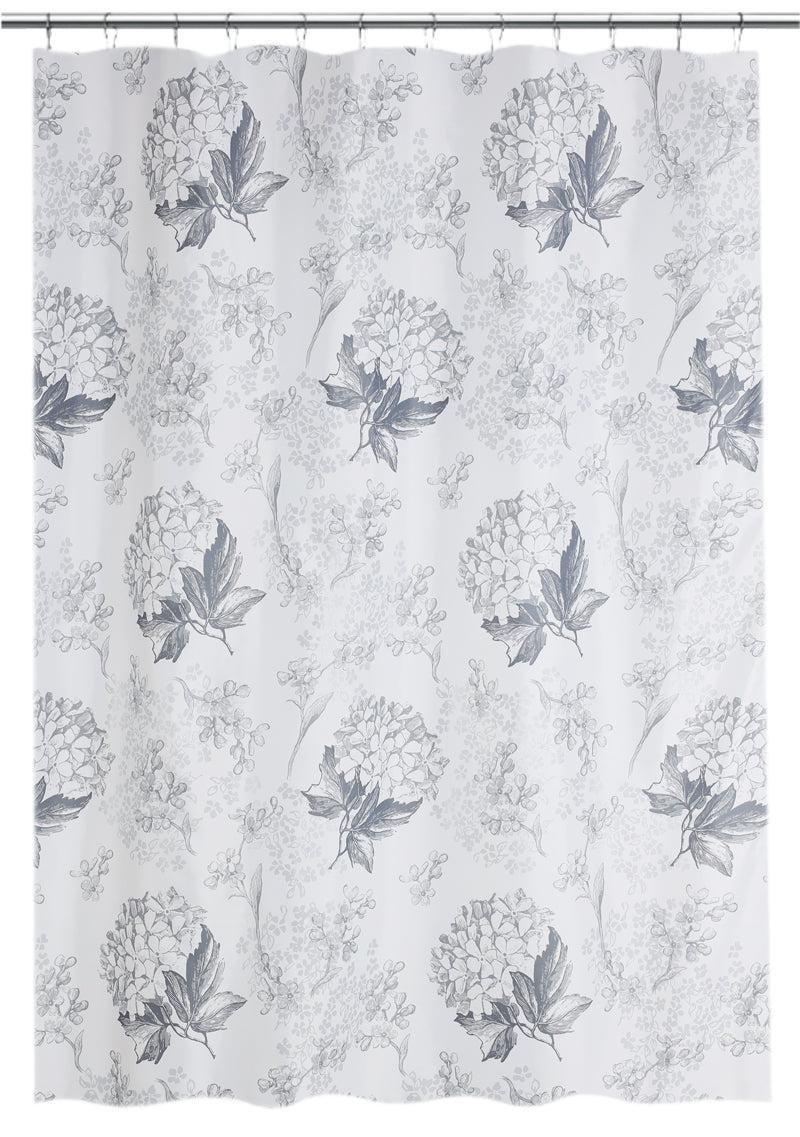 Cotton Flower Shower Curtain, Grey, , large image number 0