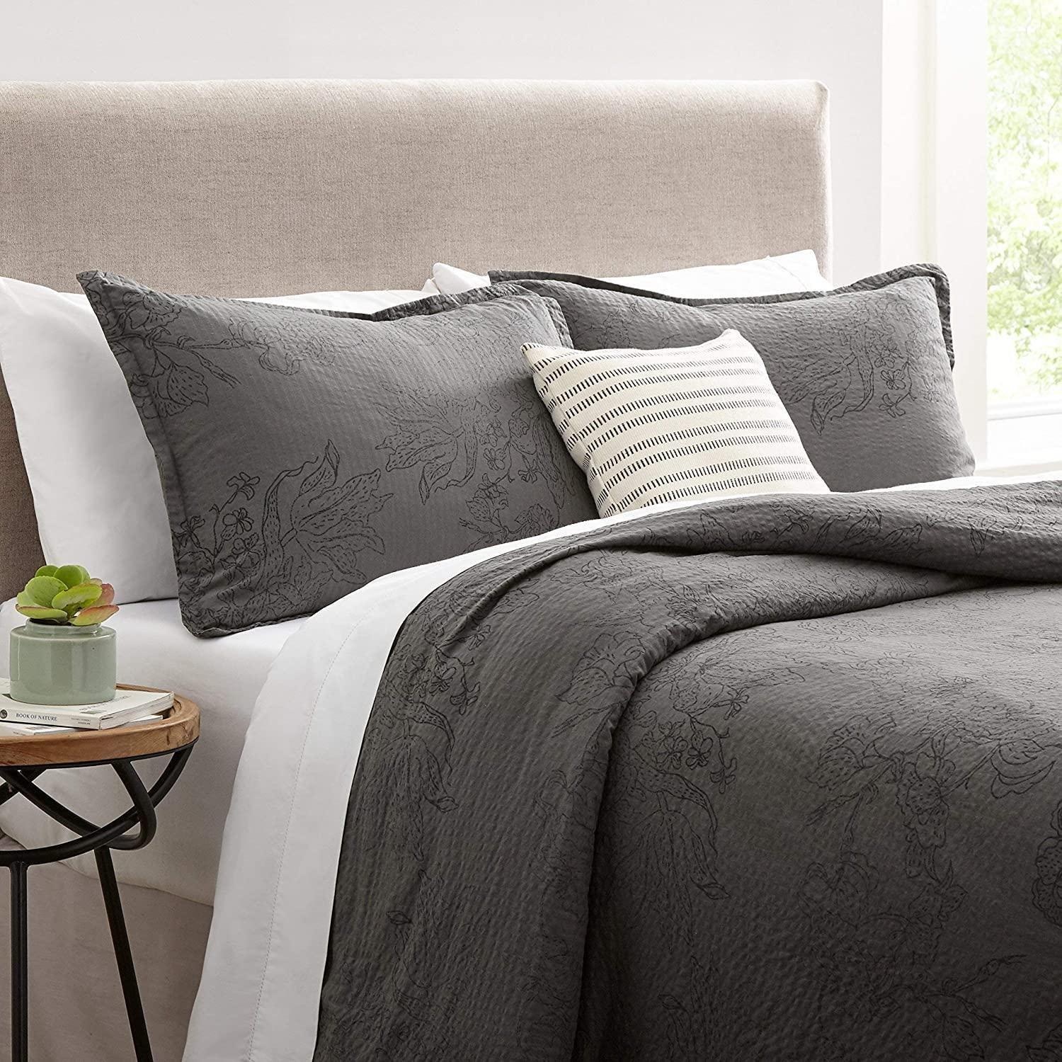 Kassatex Distressed Farm King Duvet Set, Grey, , large image number 0