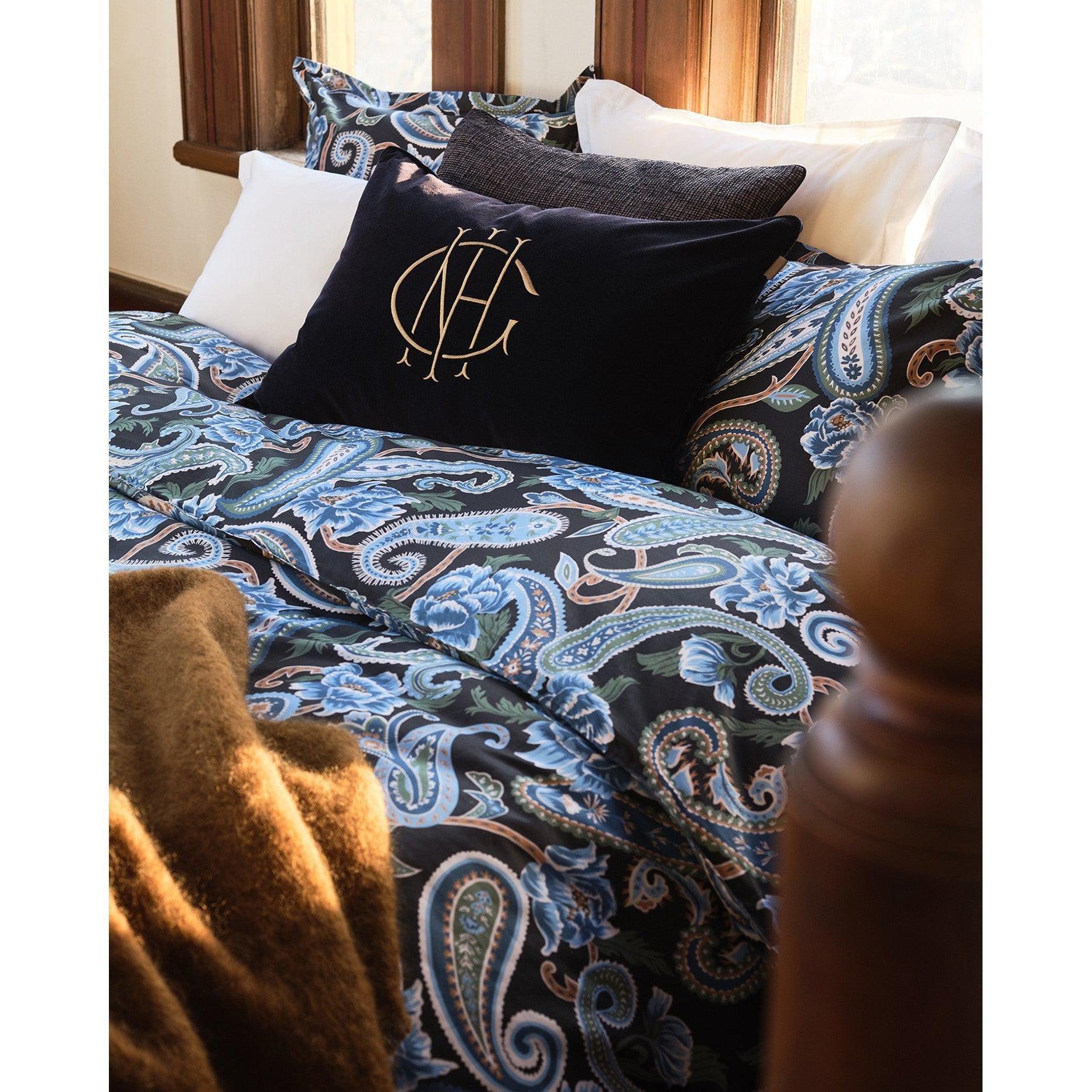 Painted Paisley King Duvet Cover, Blue, , large image number 0