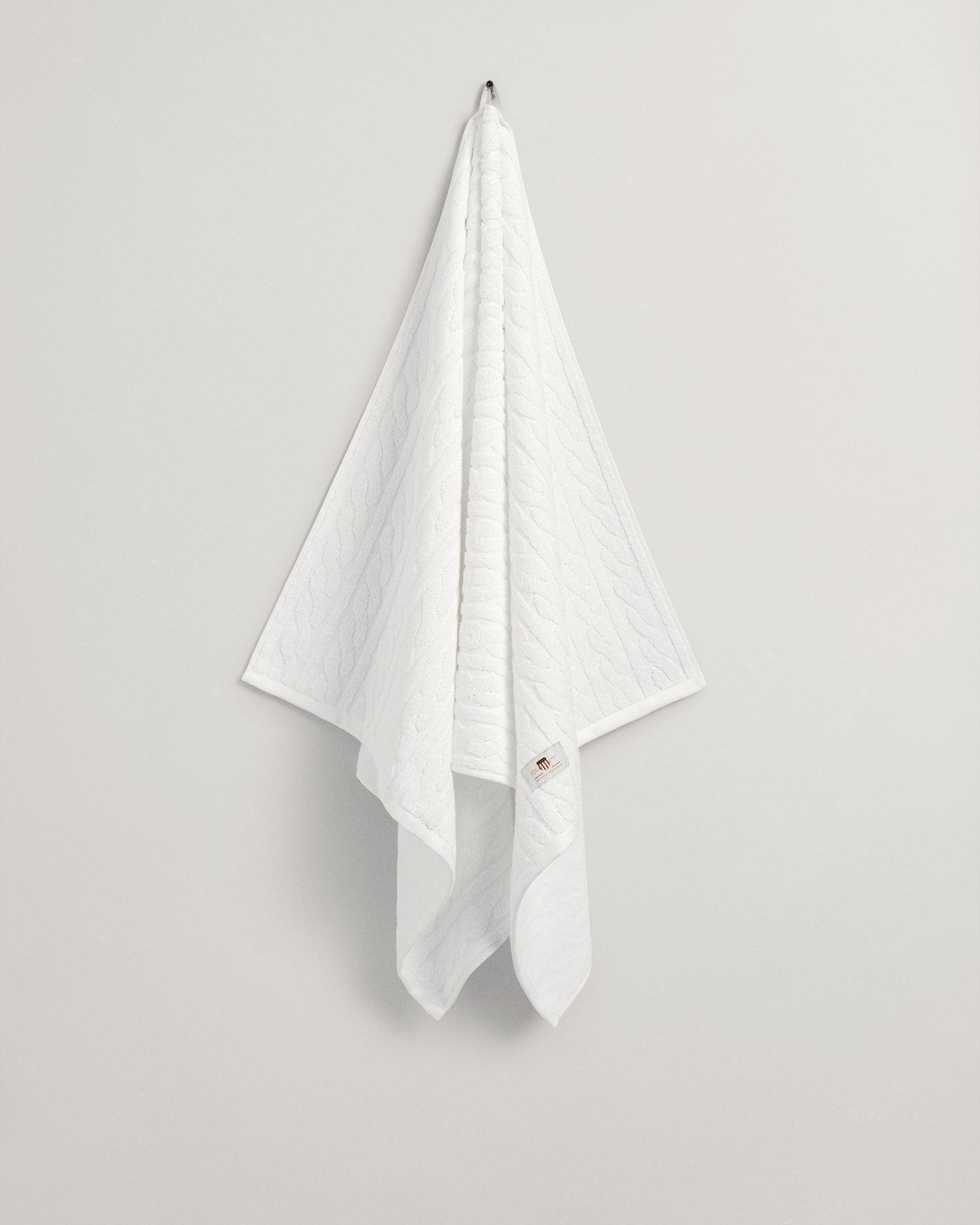 Gant Cable Organic Cotton Bath Towel, White, , large image number 0