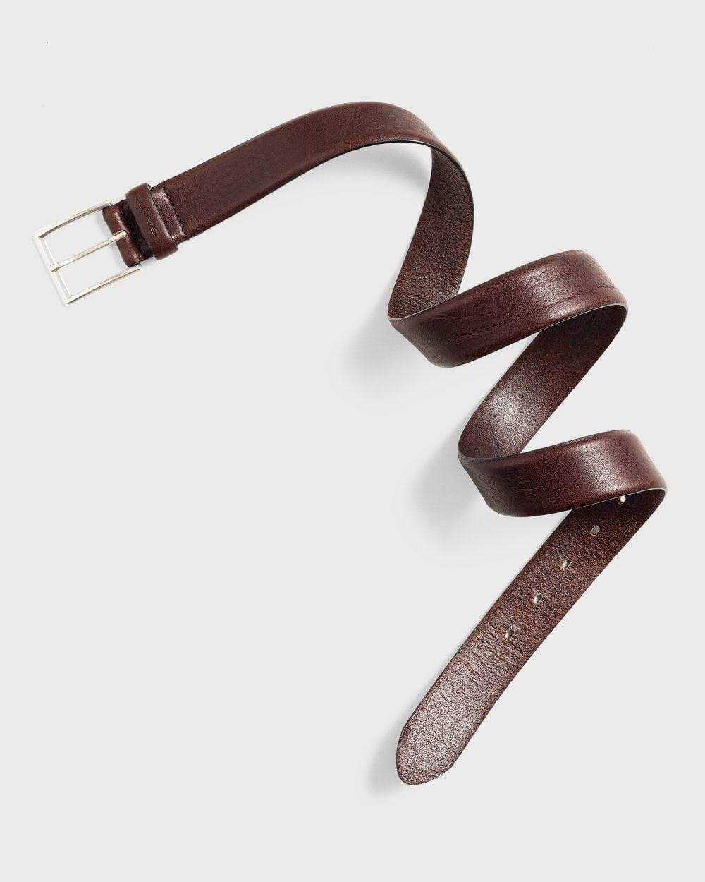Brown Classic Leather Belt, , large