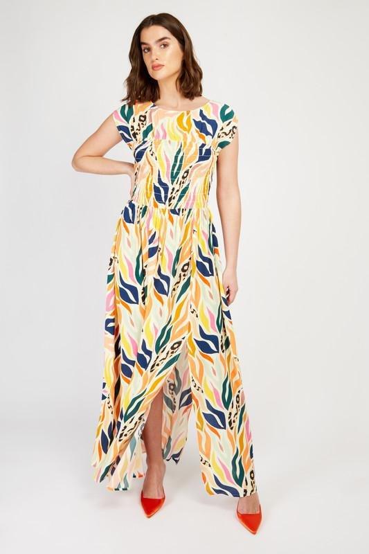 Little Mistress - Multicolour Print Maxi Dress