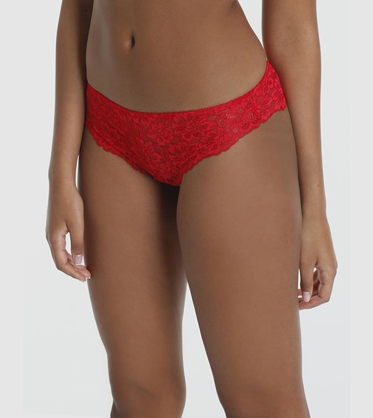 Isla & Evie - Red Isla And Evie Lace Cheeky Panty