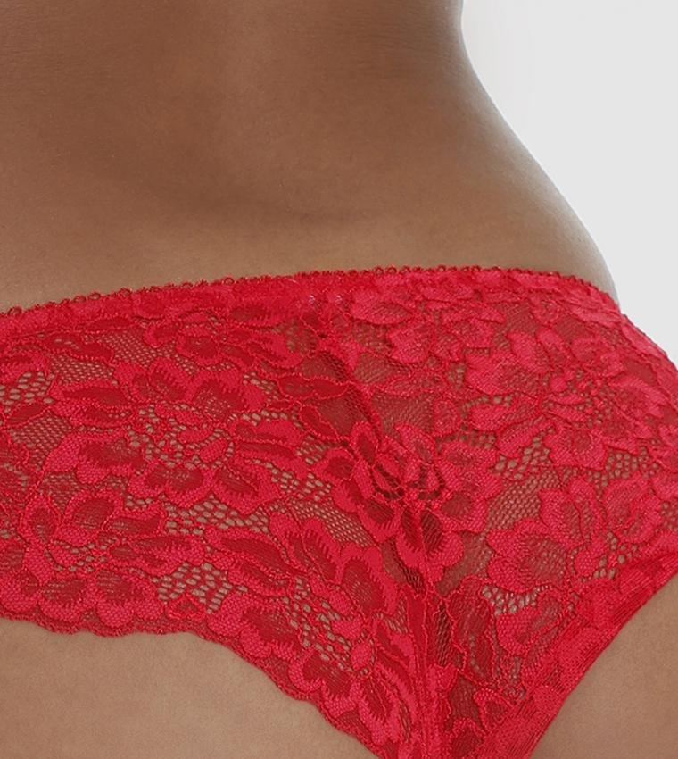 Isla & Evie - Red Isla And Evie Lace Cheeky Panty