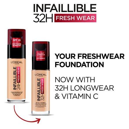 Makeup Infaillible 32H Freshwear Liquid Foundation, Vitamin C, Spf25, , large image number 1