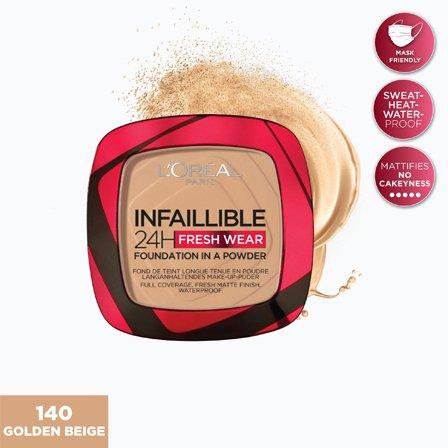 Makeup Infallible Fresh Wear Foundation In A Powder, Up To 24H Wear, 140 Golden Beige, large image number 0