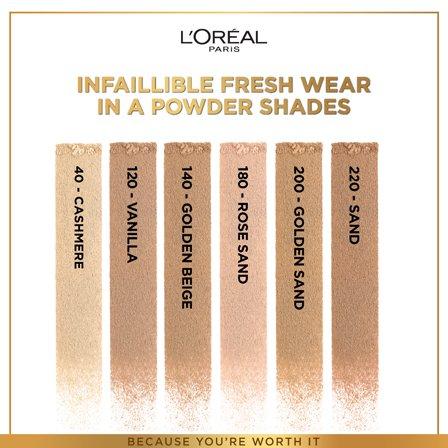 Makeup Infallible Fresh Wear Foundation In A Powder, Up To 24H Wear, 140 Golden Beige, large image number 4