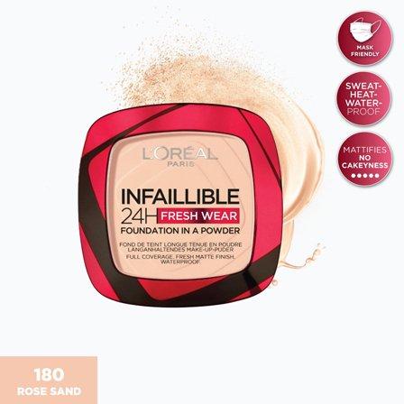 Makeup Infallible Fresh Wear Foundation In A Powder, Up To 24H Wear, 180 Rose Sand, large image number 0
