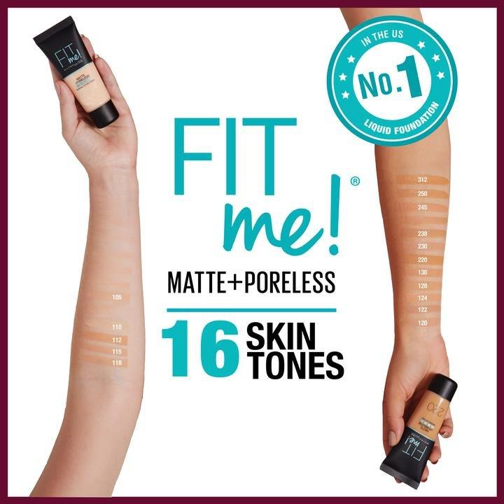 Maybelline New York Fit Me Matte + Poreless Liquid Foundation, 230 Natural Buff, large image number 3