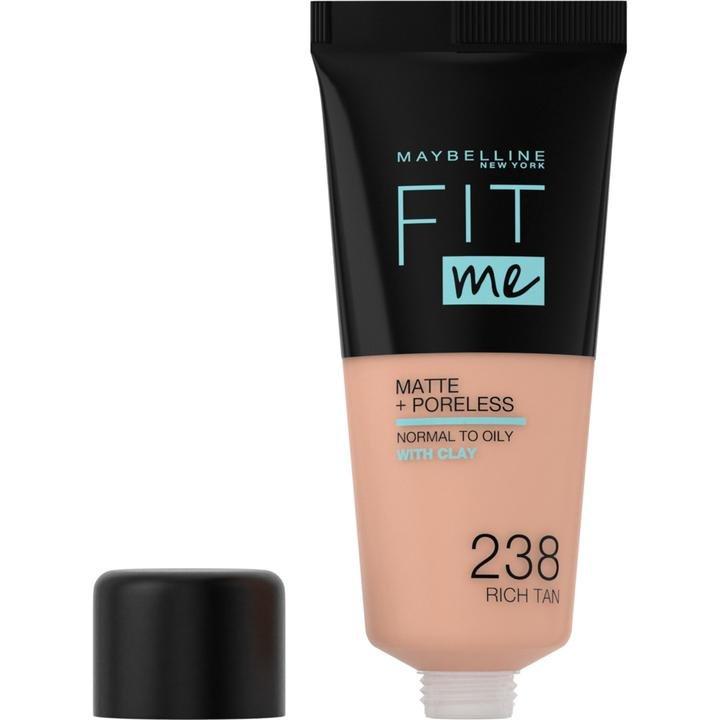 Maybelline New York Fit Me Matte + Poreless Liquid Foundation, 238 Rich Tan, large image number 1