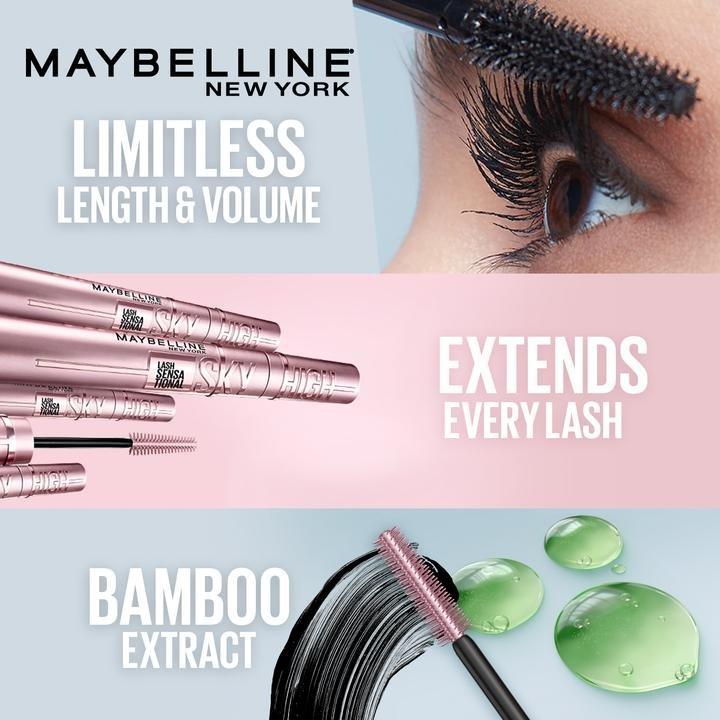Maybelline New York Lash Sensational Sky High Mascara - Volumizing And Lengthening Black, 000 Black, large image number 2