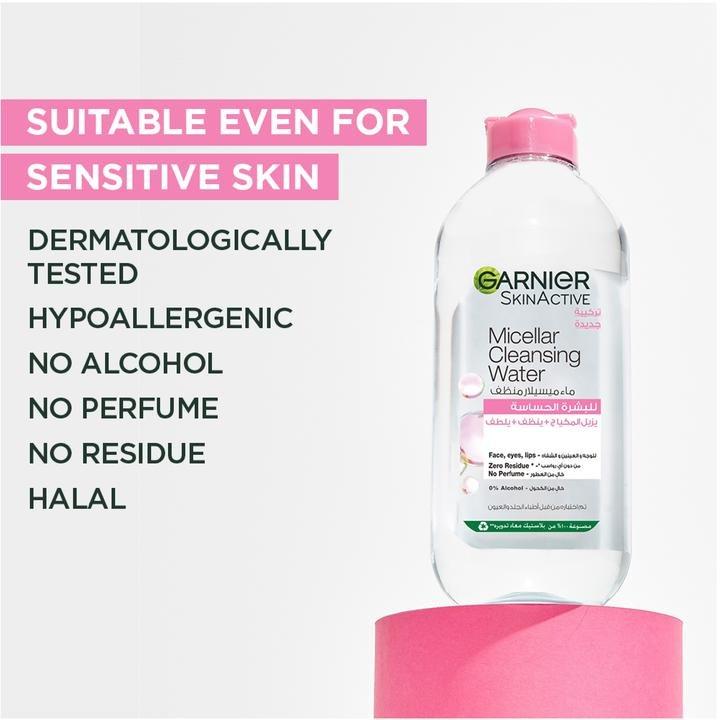 Garnier Micellar Cleansing Water Pink For Sensitive Skin (400Ml), 000, large image number 3