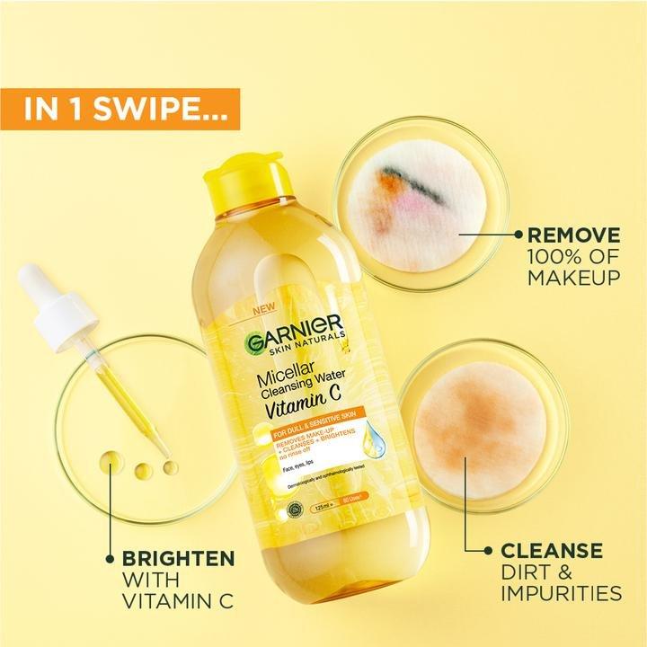 Garnier Vitamin C Micellar Water Facial Brightening Cleanser And Makeup Remover (400Ml), 000, large image number 1