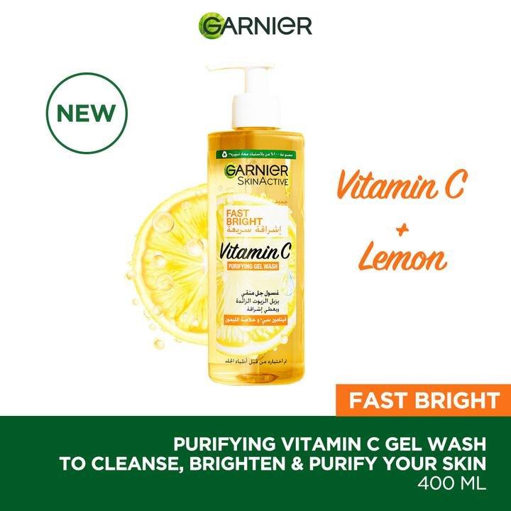 Garnier Fast Bright Vitamin C Brightening Purifying Face Gel Wash (400Ml), 000, large image number 1